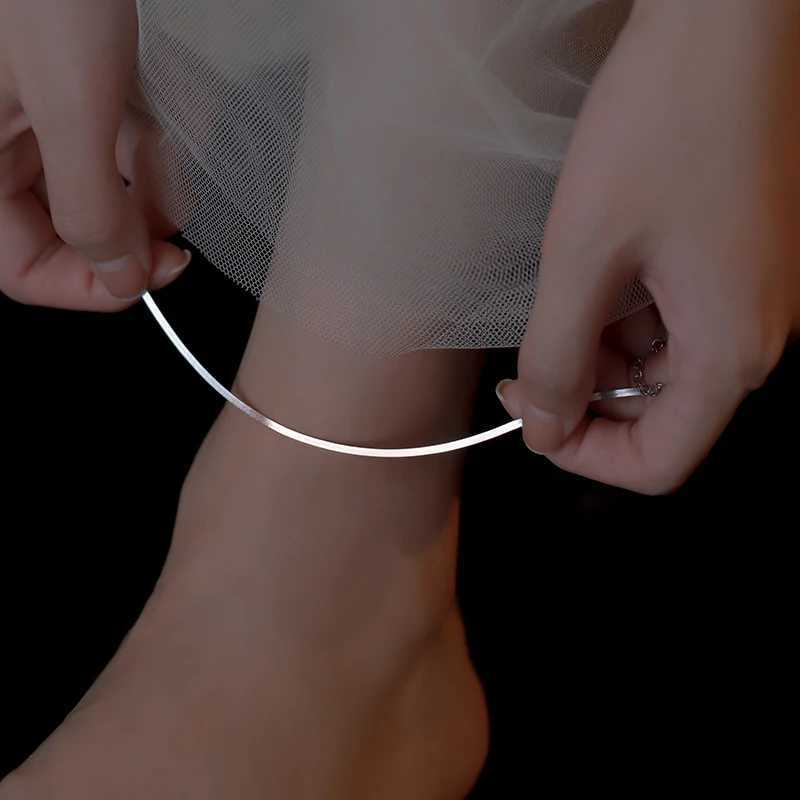 Classic Snake Chain Anklet Women Trend Silver Color Width Stainl Steel Anklets For Women Beach Foot Accories Jewelry GiftXJ250121