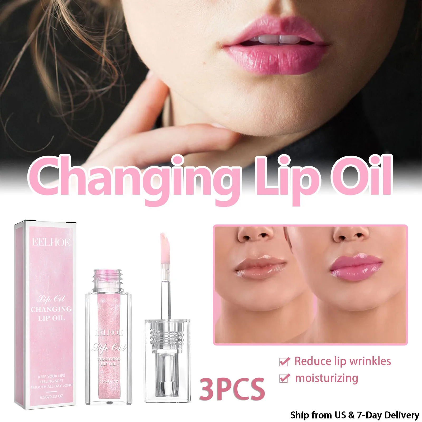 3PCS Color Changing Lip Oil Fading Lip s Preventing Dryness And Cracking Exfoliating Moisturizing Lip Care Oil 250121