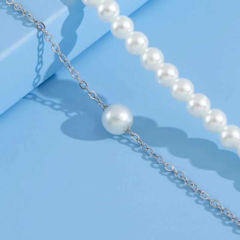 Tren Round Imitation Pearl Chain Anklet for Women Beach Barefoot Sandal Anklet Chain Fashion Jewelry Accories GiftsXJ250121