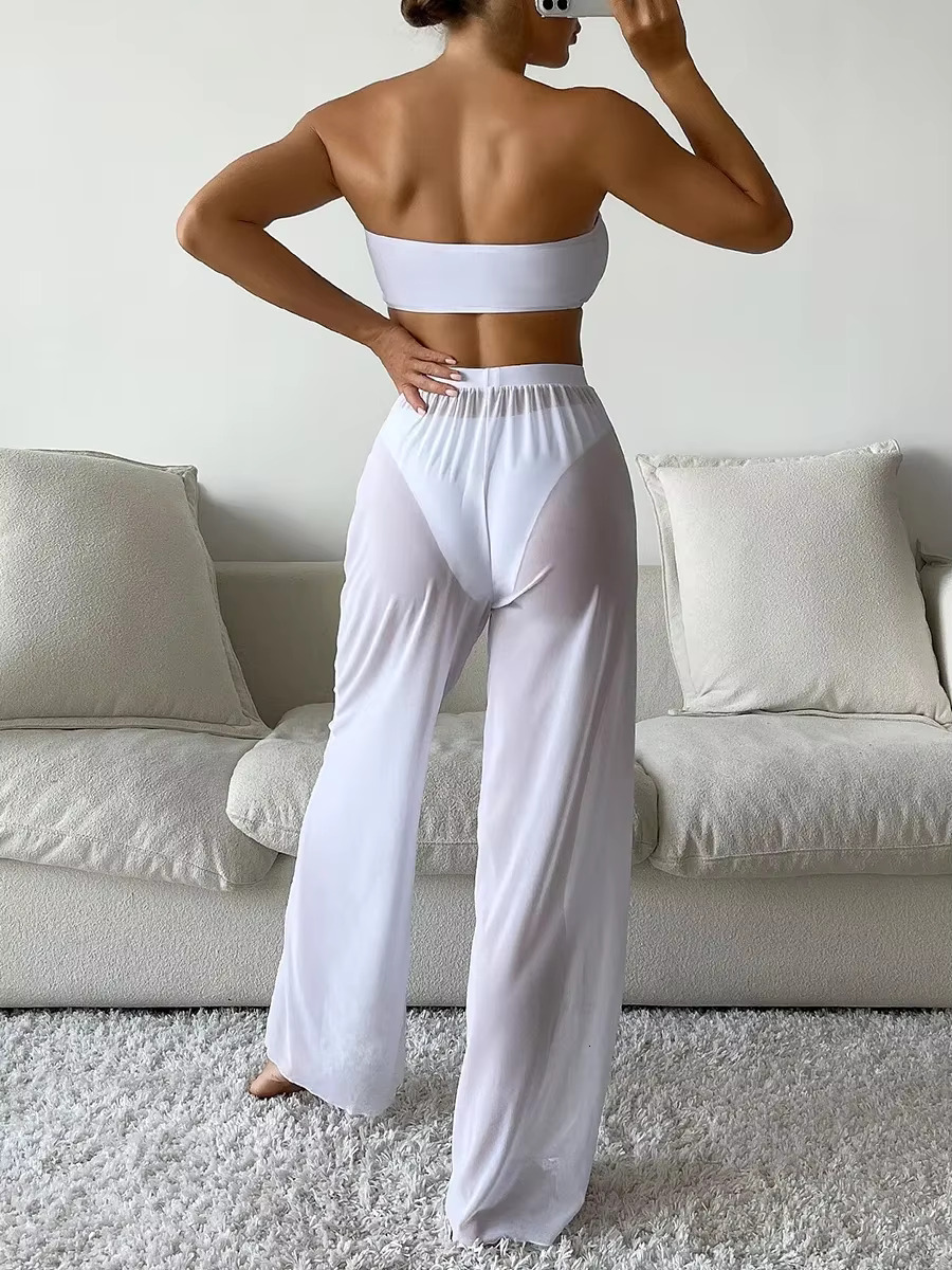 3 Pieces U Wired Bandeau Bikini New Sexy Swimsuit Women & Beach Pants Swimwear Female Beachwear Bathers Bathing Swimming Suit
