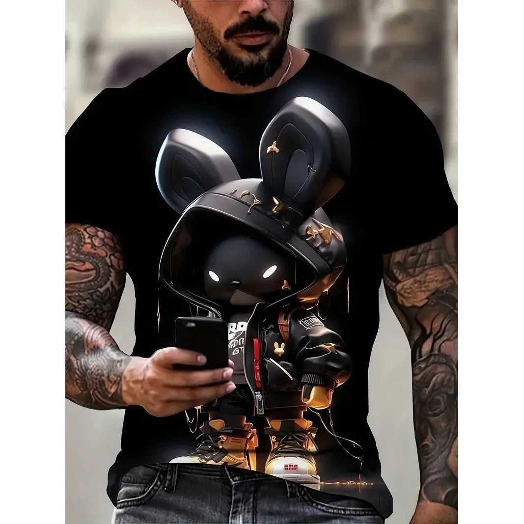 Funny 3D Animal Printed T Shirt For Men Street Trend Harajuku Clothing Casual O-neck Short Sleeve Fashion Breathable Summer TopsXJ250117