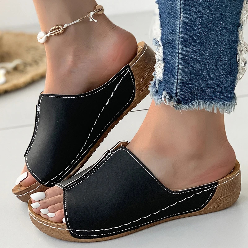 Women Shoes Sandals Summer Party Walking Shoes Slip On Sandals Ladies Wedge Shoes Woman Casual Female Footwear Slippers Woman 250113