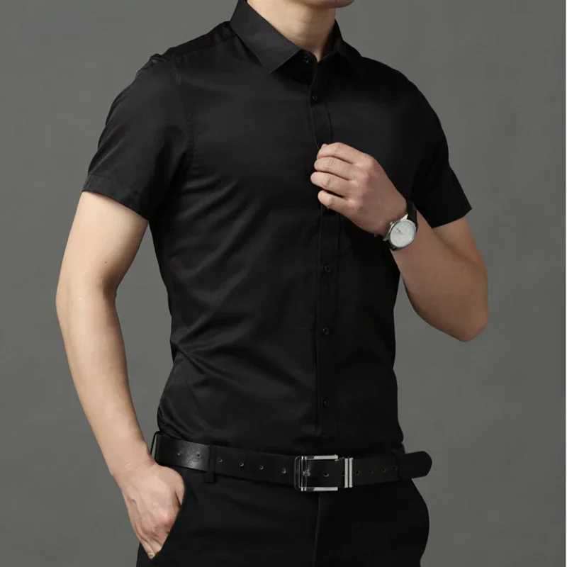 Man Tops Dress Shirt Shirts and Blouses for Men Plain Clothing Business Slim Fit Hipster Xxl Fashion 2024 S Regular NewXJ250121