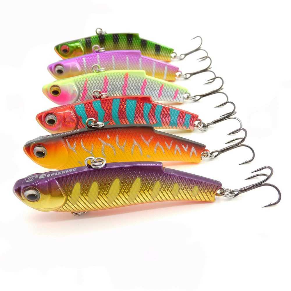 ESFISHING bulk 4pcs Hard Bait DEFO VIB 70mm15g Pike Winter Ice Fishing Lure Tackle Sinking Icsa Artificial WobblersXJ250122