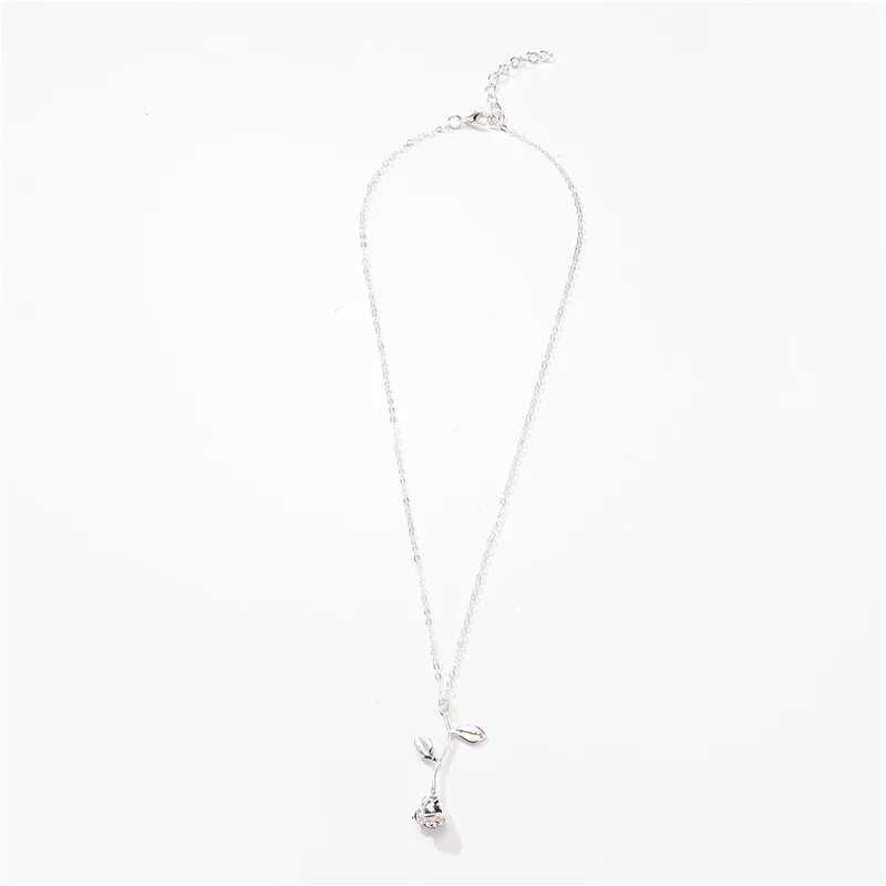 Fashion Rose Flower Pendant Choker Necklace for Women Punk style Simple Chain Necklaces Female Party Jewelry 2021 New Gifts SALEXJ250121