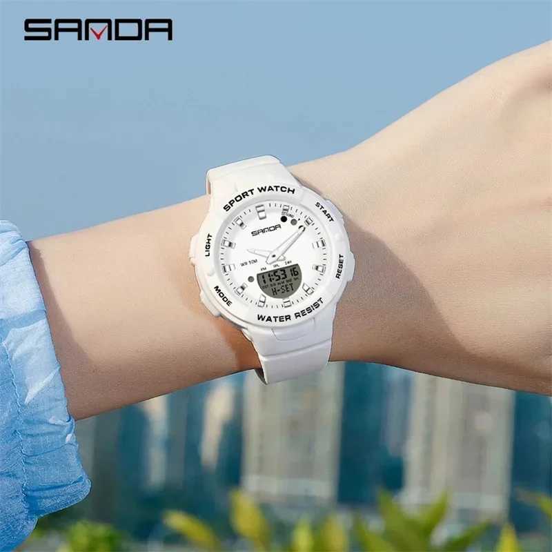 SANDA 6005 5ATM Waterproof blshion Quartz Watch for Fem Clock Womens Luxury Sport Military Wens Watches X250203