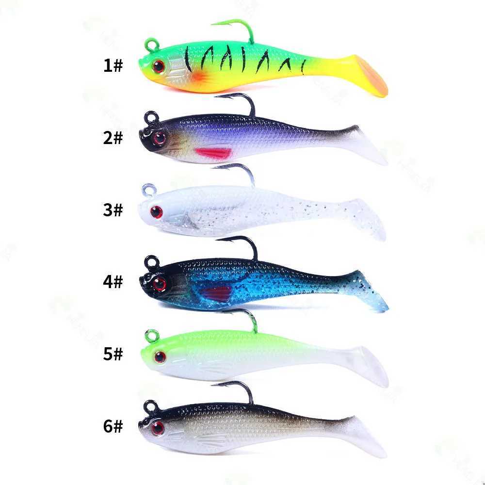 Sea Fishing Jigs Head Silicone Soft Bait 8cm-10g T tail Wobbler Fishing Lure Artificial Rubber Bait Swimbait Fishing TackleXJ250122