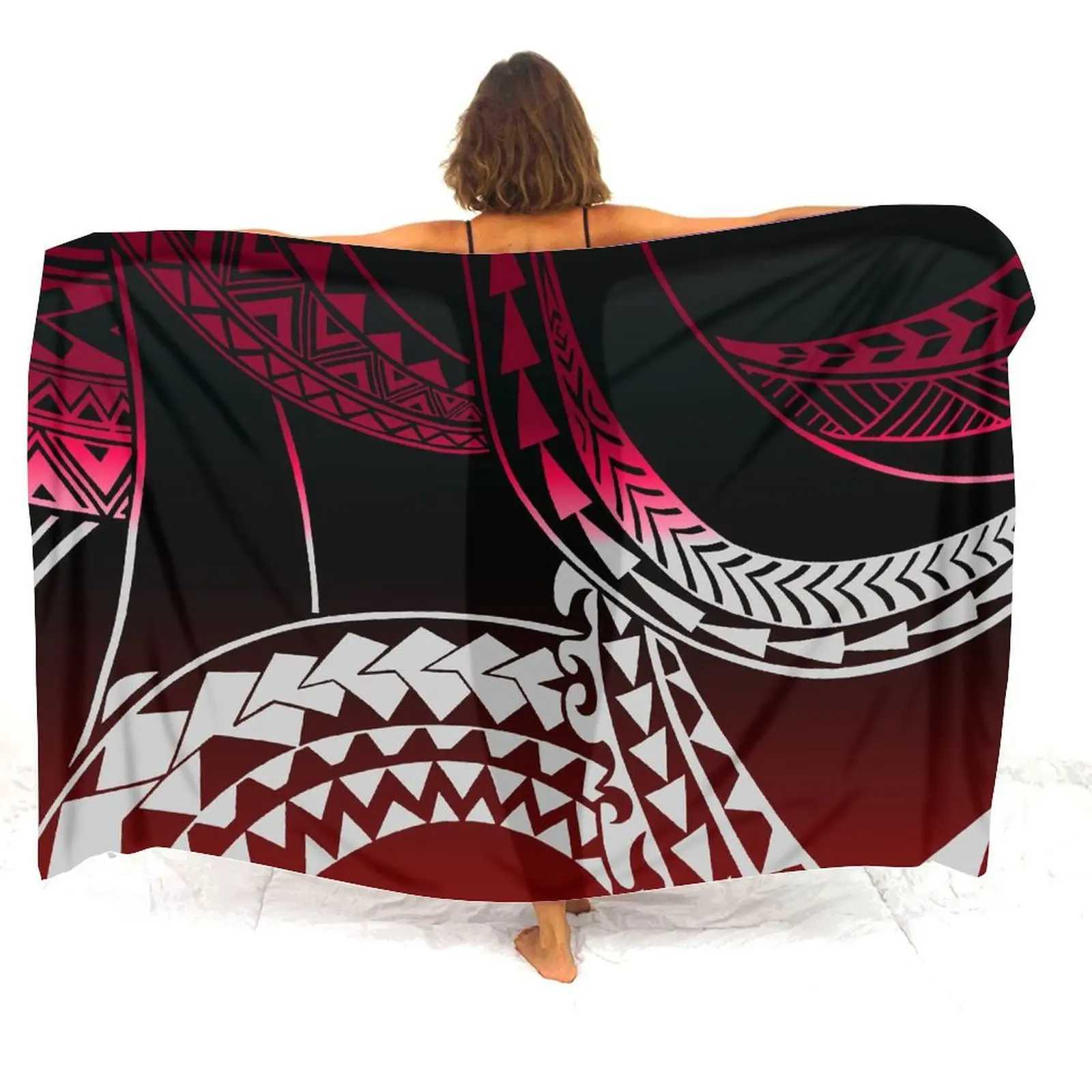 Pacific Island Art Sarong Custom Polynesian Retro Pattern Summer Seaside Sexy Style Sarong Wr Coat Beach Windbreak Scarf W250120