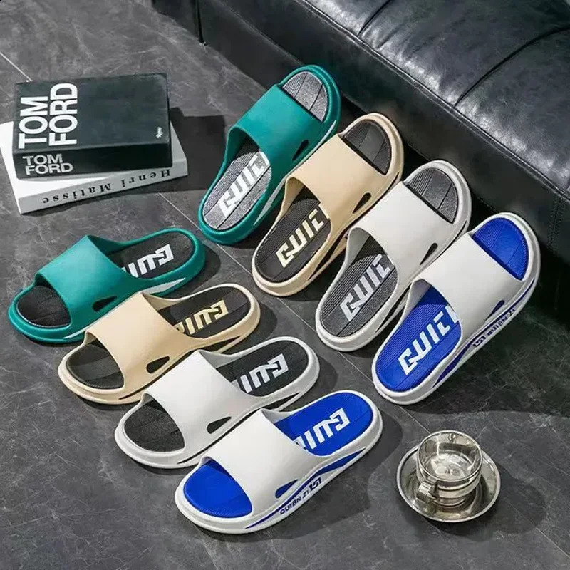 Slippers for men outdoor indoor anti slip cool summer non smelly feet PVC home shoes odor bathroom silent 250117