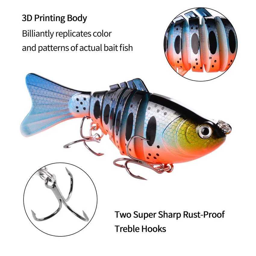 1 PCS Wobblers Fishing Lures Artificial Multi Jointed Sections Artificial Hard Bait Trolling Pike Carp Fishing ToolsXJ250122