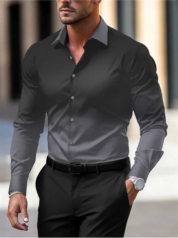 Spring and Autumn Mens Suit Lapel Fashion Shirt Pink Long Sleeve High Quality Fashion Casual Soft and Comfortable Mens ShirtXJ250121