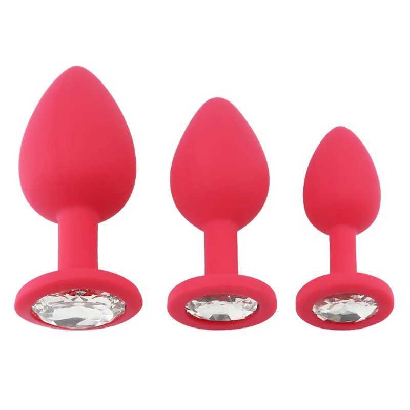 3 Size/set Metal Anal Plug Sex Toys Soft Silicone Butt Plug For Women/Men/Couples Adult Game Masturbator Anal S/M/L Diamond SexXJ250121