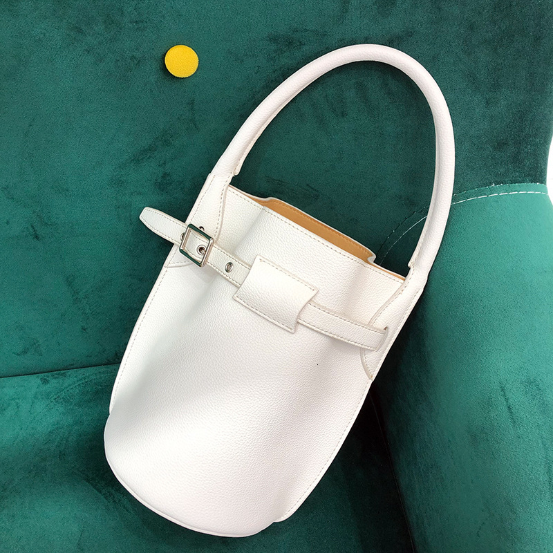 Bag New Lychee Patterned Bucket Big Cowhide Women's Handbag, Single Shoulder Diagonal Cross Bag, Small Bag