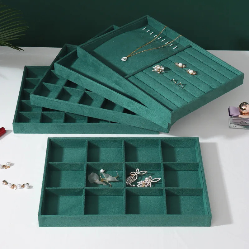 Fashion 1 Pcs Velvet Jewelry Display Tray Multicolor Organizer Holder Box Necklaces Bracelets Rings Storage Show Tray Case 250117