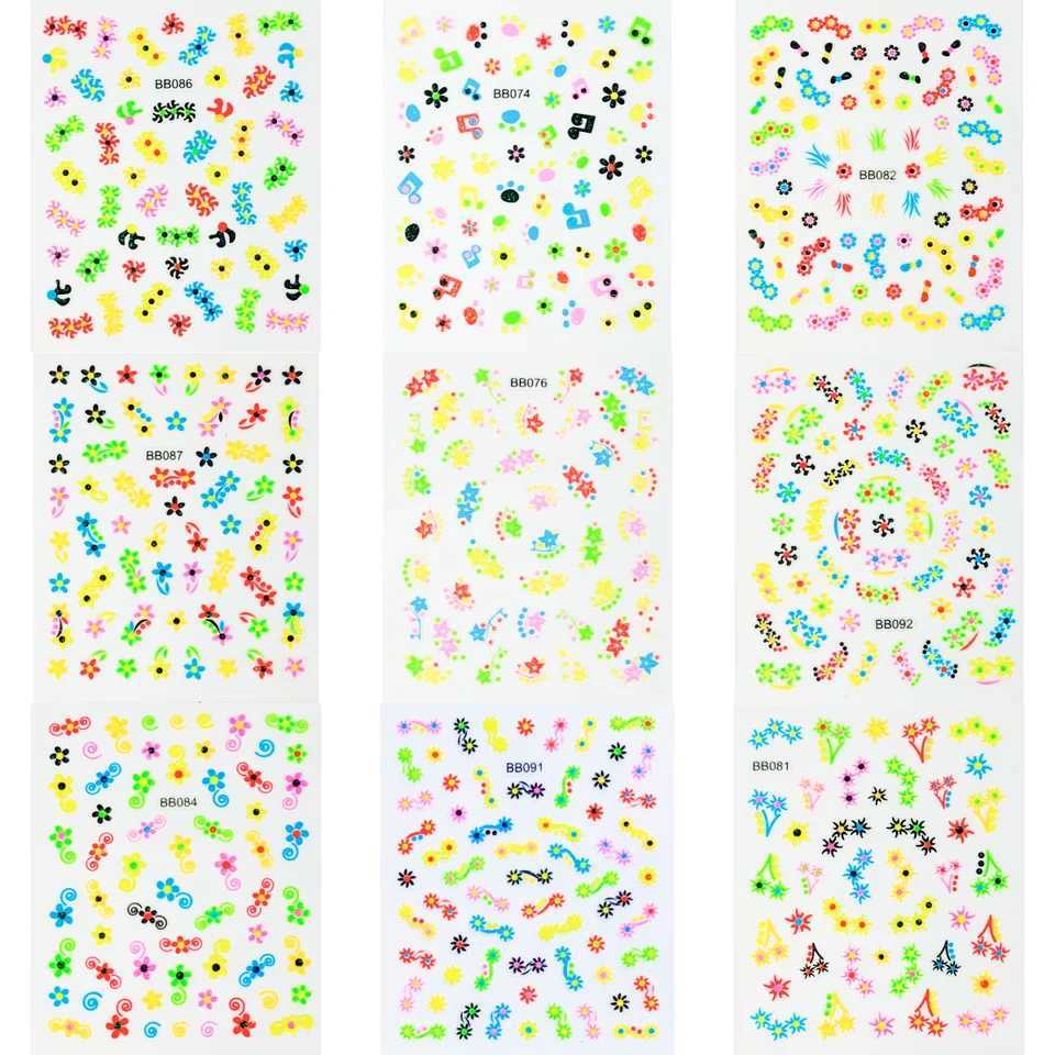 5pcs 5D Colorful Children Nail Art Stickers Kawaii Butterfly Flower Bow Adhesive Acrylic Manicure Decals Decorations AccessoriesXJ250120