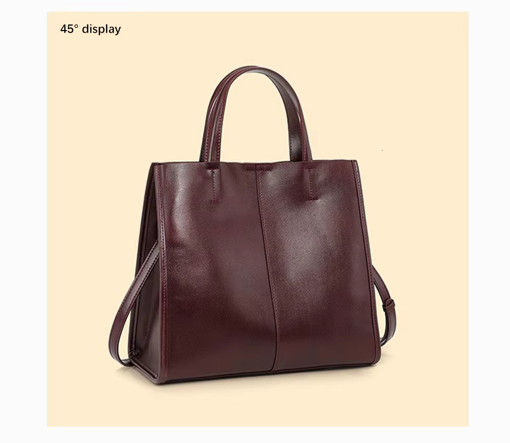 Zency Genuine Leather New Simple Shoulder Bag Large Capacity Shopper bags handbags women Casual Handbag Crossbody Vintage Oil Wax Tote