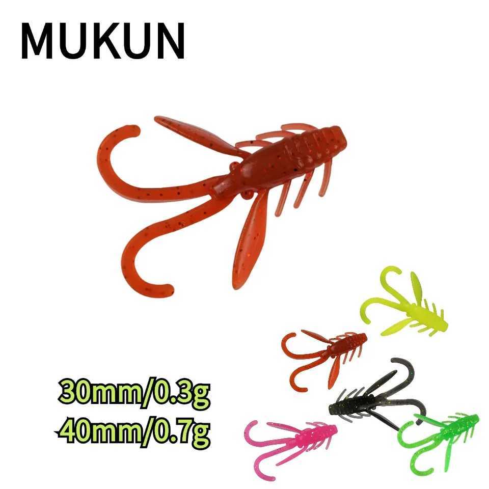 MUKUN 20pcs 3cm/0.3g 4cm/0.7g mini TPE floating soft lure bait Worm Soft Fishing Lure Shrimp with Bass CarpXJ250122