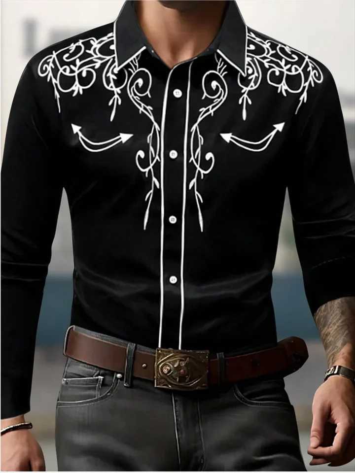 2024 Fashion lapel Long Sleeve mens Shirt Simple casual mens Street dance shirt European size 6XLXJ250121