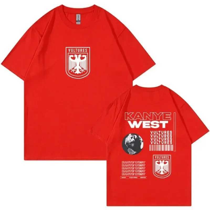 Rapper and West Album Vultures Graphics T Shirt Men Women Hip Hop Retro Punk T-shirt Man Fashion Oversized Loose T Shirts X250203