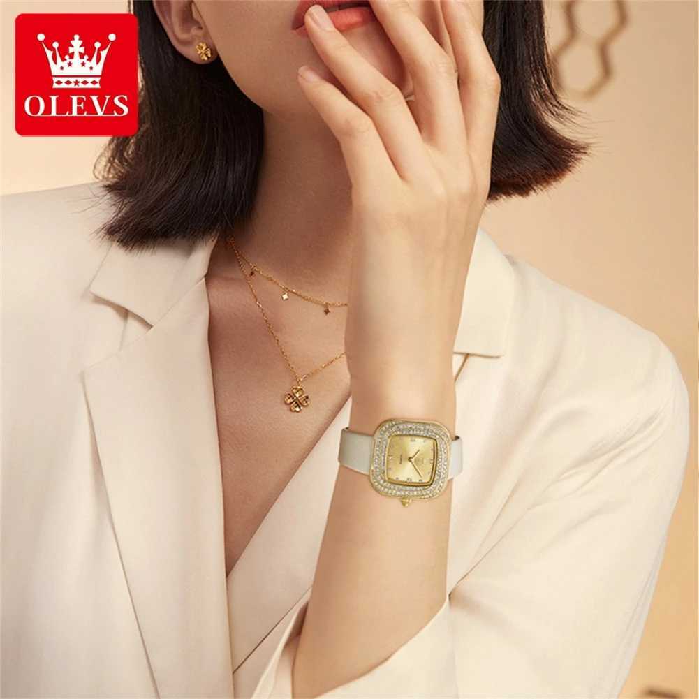 OLEVS 5512 Luxury Fashion Diamond Quartz Watch For Wen Waterproof Elegant Wan Wristwatch Leather Dress Watches X250203