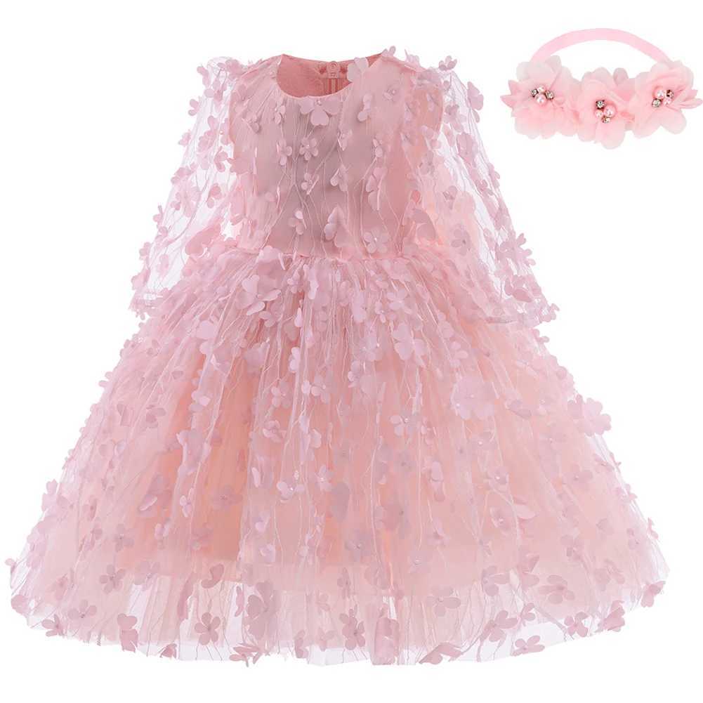 Newborn Baby Baptist Dress Bow Lace Princess Dress First Birthday Party Dress Carnival Ball Dress Baby Girl 0-2 Years X250203