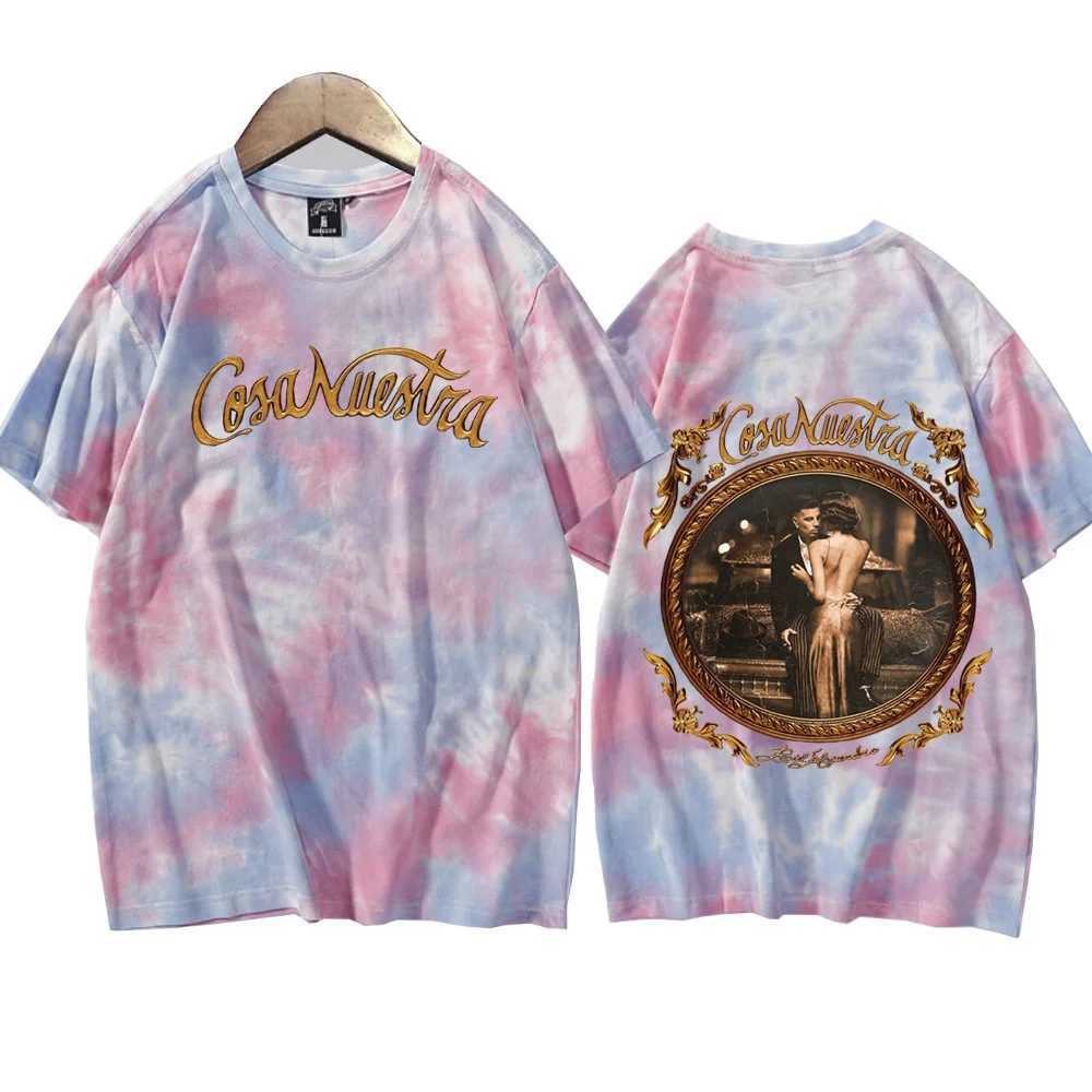 Raw Alejandro Coca Nuestra Tie Dye Shirts Unisex Round Neck Short Sleeve Popular Music T-Shirt Fans Gift X250203