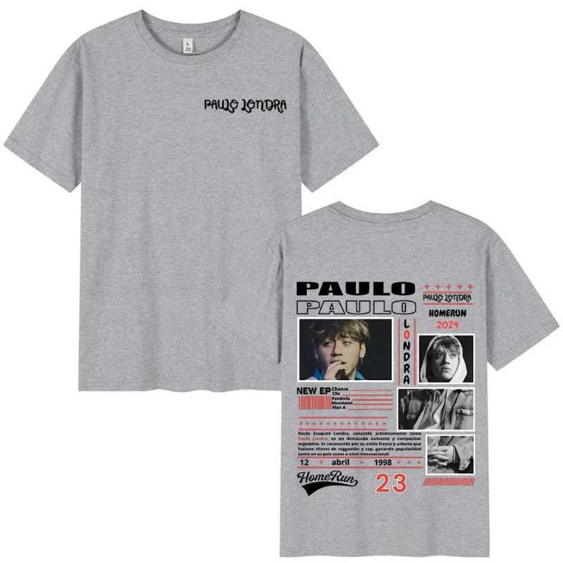 Rap singer Paulo Londra Homerun album graphic T-shirt mens fashion hip-hop oversized T-shirt short sleeved cotton loose T-shirt X250203