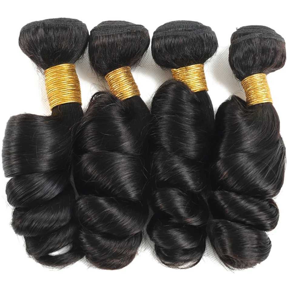 Loose Wave Bundles With Frontal 13X4 Human Hair 3Bundles With 4*4 Lace Clo Brazilian Hair Weave Bundles Remy Hair ExtensionsXJ250120