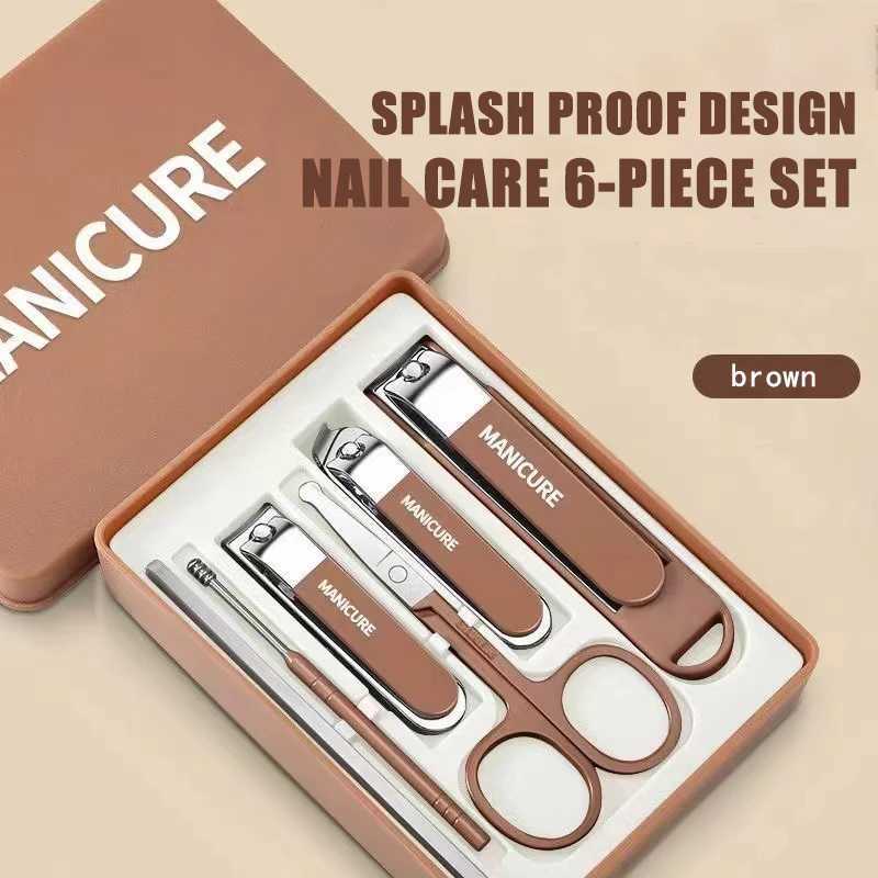 New Nail set 4/6 Stainless steel Splash proof nail clippers set Advanced home special nail clippers nail beauty tool setXJ250116