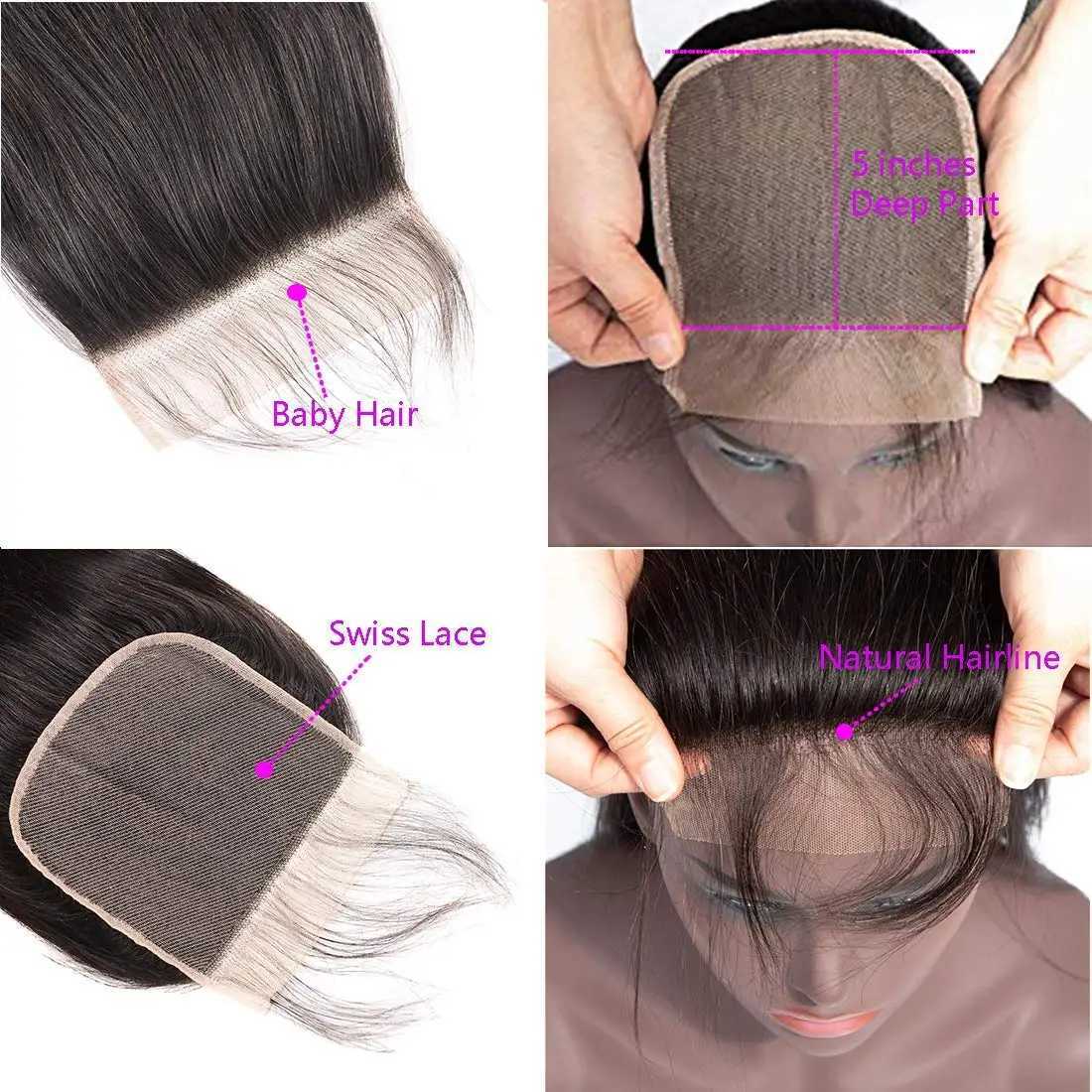 Brazilian 360 Straight Full Lace Frontal Clo 26 44 Clo Remy Human Hair Clo 134 Transparent Lace Natural ColorXJ250120