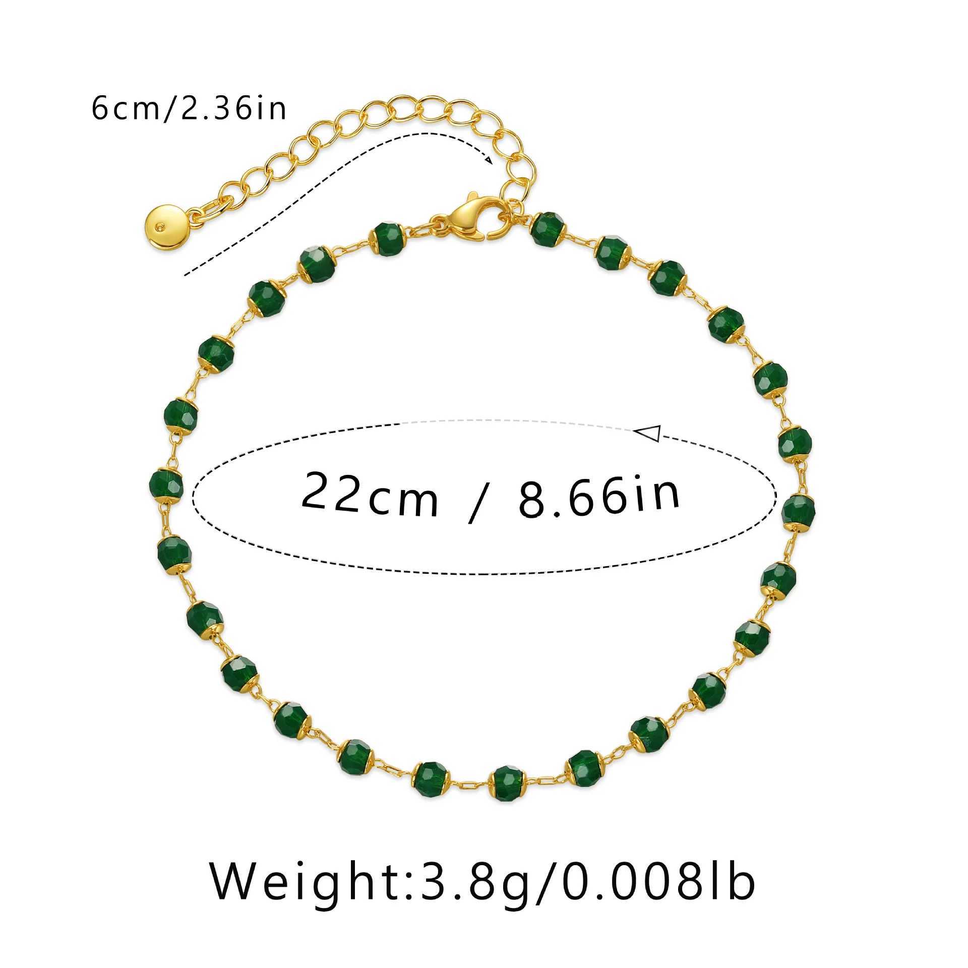Vintage Ethnic Style Green Acrylic Bead Handmade Beading Women Anklet Adjustable Size Daily Wear Feet Accories Chic JewelryXJ250121