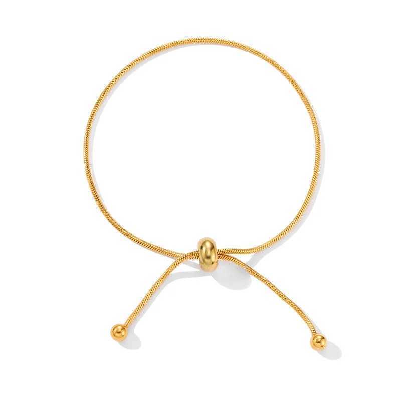 Concise Adjustable Stainl Steel Anklets for Women High Quality Design Gold Color Snake Chain Minimalist Anklet BraceletXJ250121
