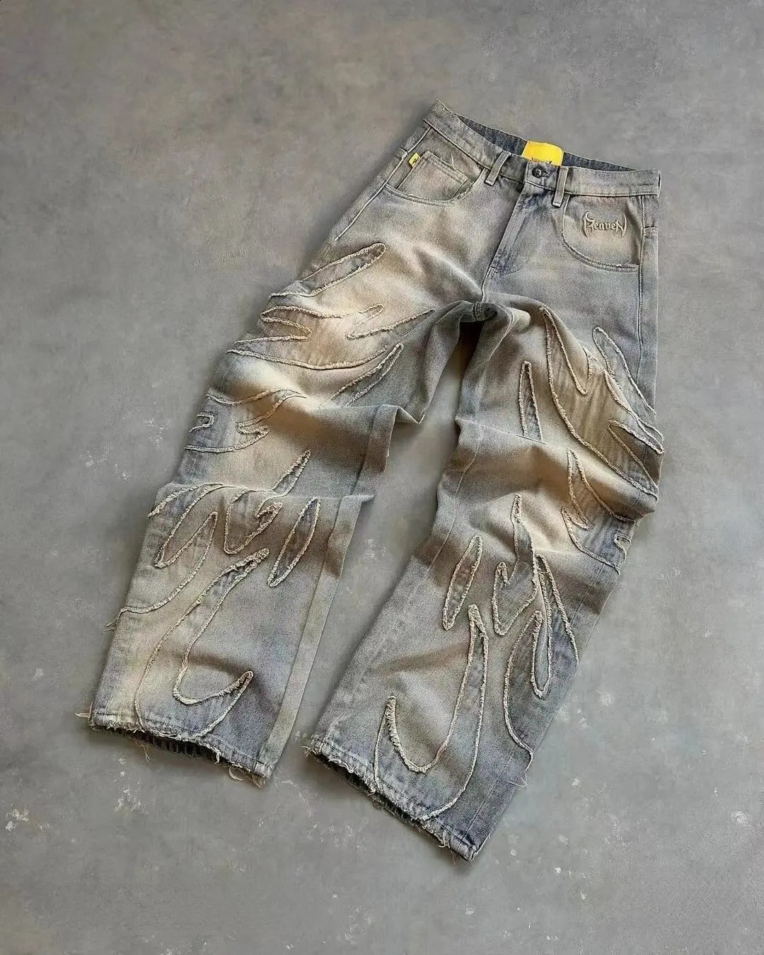 Y2K Jeans Harajuku Hip Hop Retro Skull Graphic Embroidered Baggy Denim Pants Men Women Goth High Waist Wide Trousers 250121