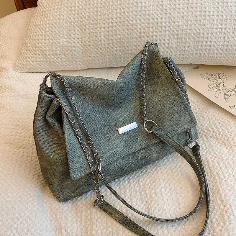 Ladies Fi Commuter Large Capacity Shoulder Bag Fi Chain Handbag Girls Simple Crossbody PU MaterialXJ250121