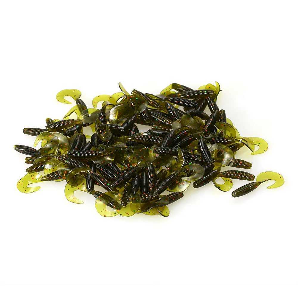 100Pcs/Lot Fishing Lures 4cm 0.4g Soft Bait Artificial Silicone Wobbler Worm Moggot Grub Lure Sea Swimbait Pike Carp AccessoriesXJ250122