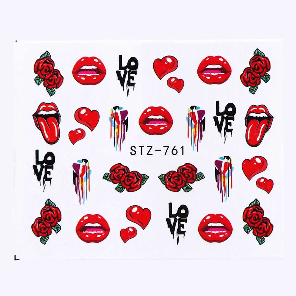 1set Nail Decals Water Transfer Stickers Sexy Lips Tongue Makeup Girls Sliders Decoration Manicure Wraps Tattoo BESTZ756-765-1XJ250120
