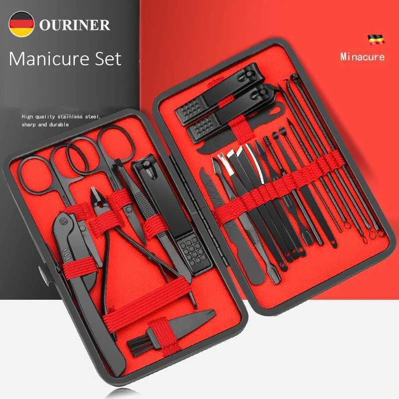 7/12/18/20/24PCS Set Professional Manicure Set Kits Stainless Steel Fingernail Toenail Clippers Set with Leather Portable CaseXJ250121