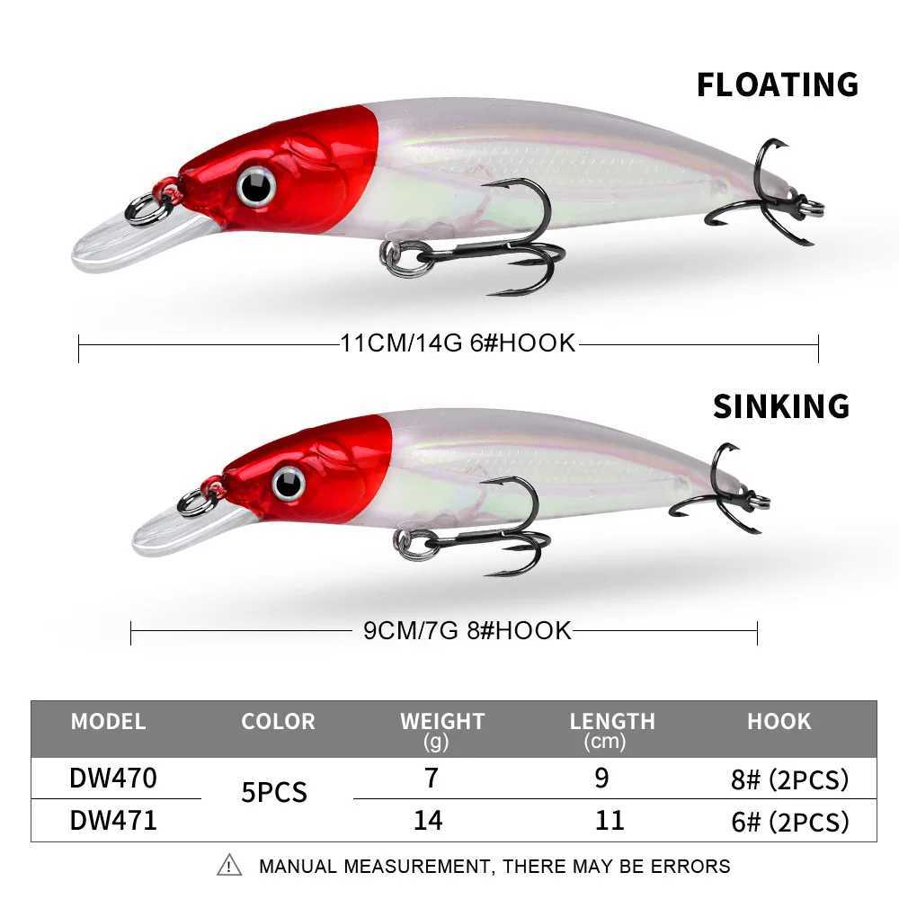 1pc 7g/9cm 14g/11cm 40g/16cm Minnow Fishing Lure Nosiy in the body Hard Bait Crankbait Lure Carp Artificial Trolling Bait TackleXJ250122