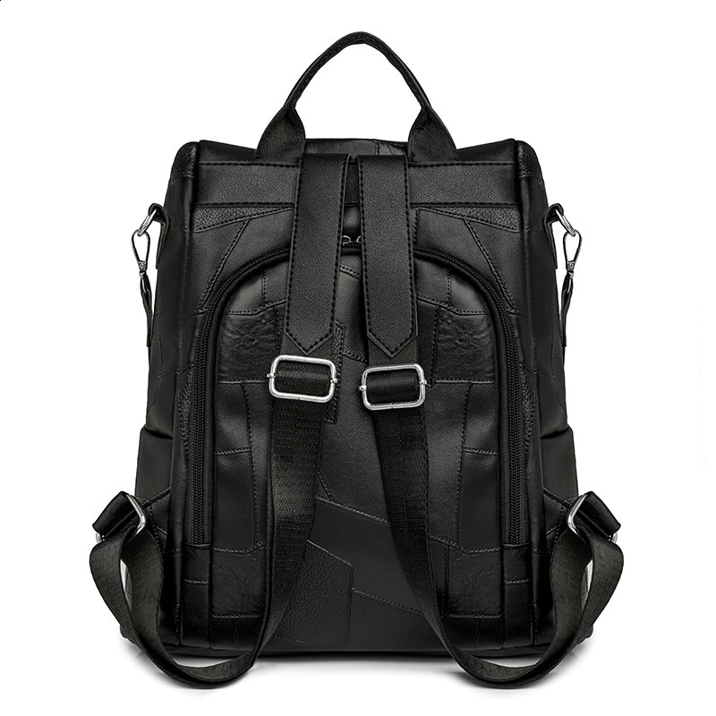 PU soft leather large capacity backpack 250122