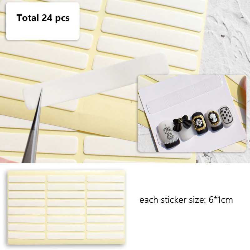 Double-sided Tape Stickers Cut-Free Glue DIY False Fake Nail Manicure Tool 24/100 TipsXJ250120