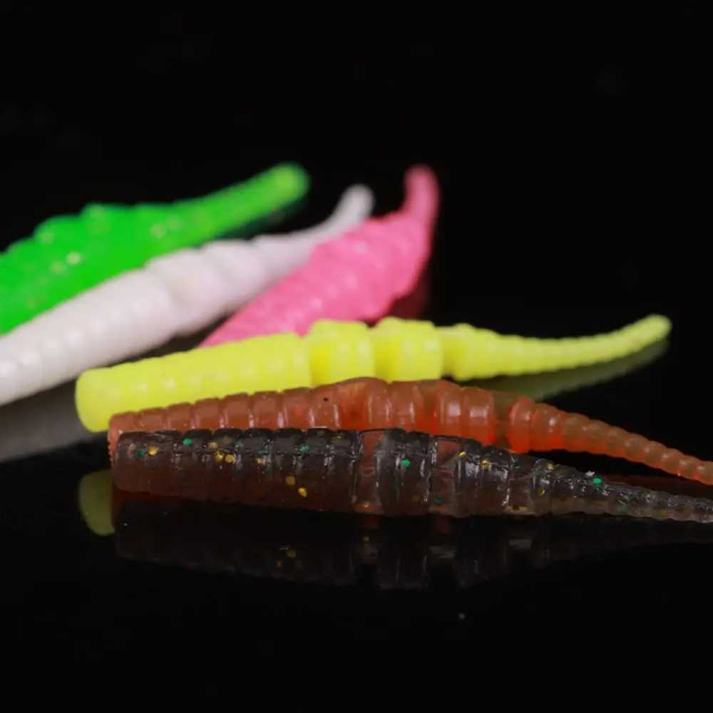 20PCS Wobblers Mini Ocean Rock Fishing Soft Lures Rubber Soft Baits 4cm Soft Worm Artificial Baits Bass Silicone FishXJ250122