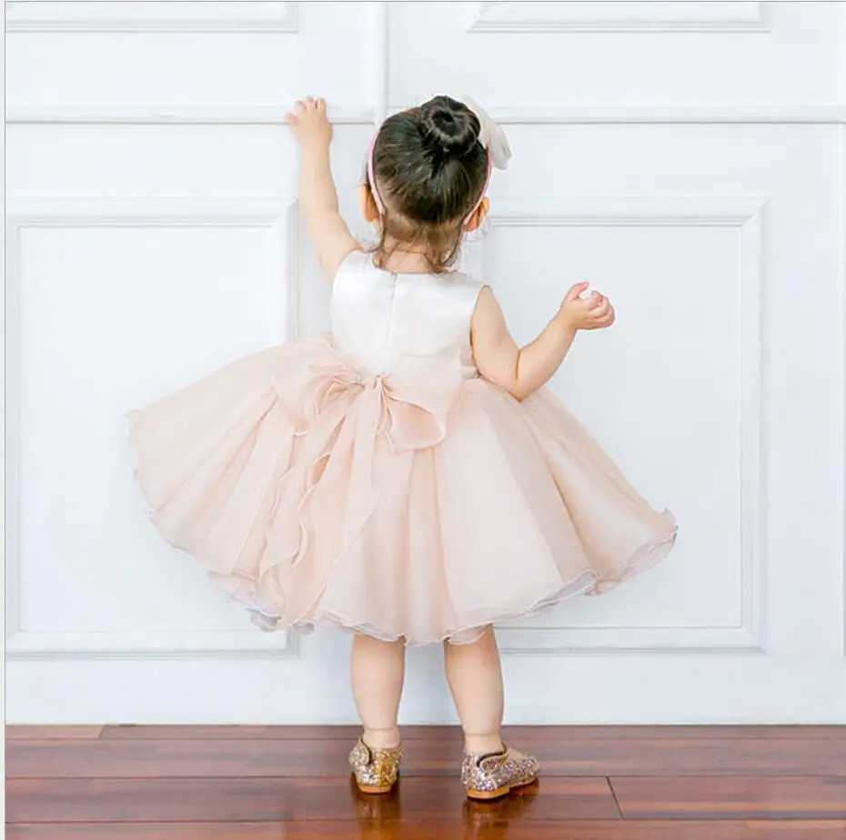 Newborn Baptism Dress Baby Girl First Birthday Party Wear Beads Tulle Toddler Girl Christening Gown Wedding Princess Dresses X250203