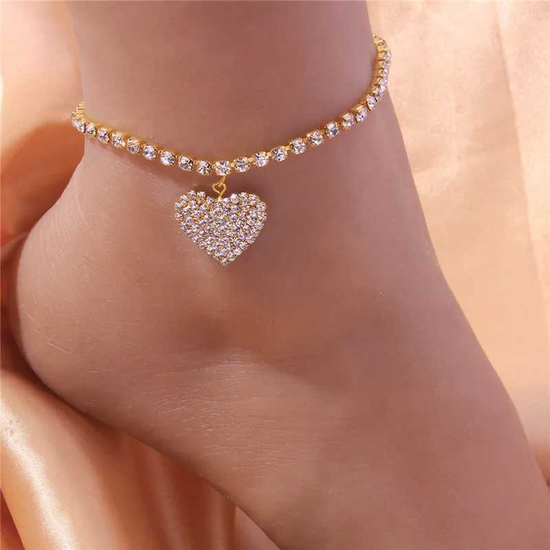 Rhinestone Chain Womens Anklets Silver Color/Gold Color Luxury Bracelet on Leg Accories Wedding Party Fashion JewelryXJ250121