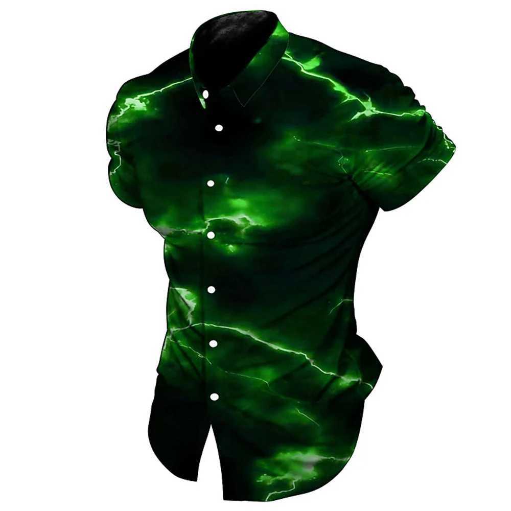 Summer Lightning 3D Print Shirts Men Fashion Hawaiian Shirt Casual Vintage Streetwear Short Sleeve Shirt Blouse Man ClothingXJ250121