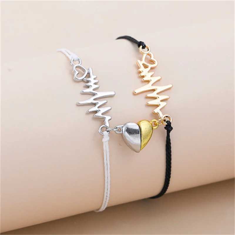 2Pcs/ Fashion Couple Bracelet Woman Man Best Friend Adjustable Woven Bracelet Matching Jewelry Lover Gift W250121
