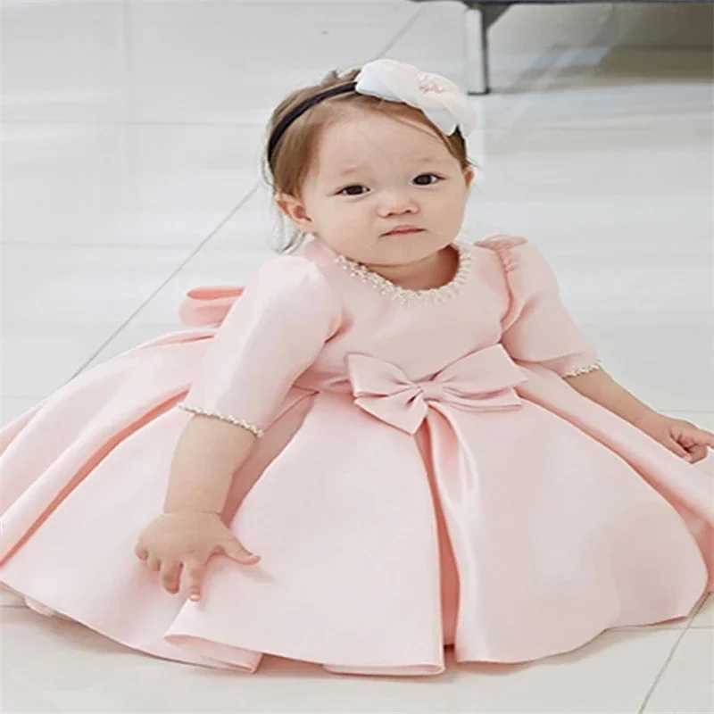 Girls Ball Gowns Princess Girls Dress For Party And Wedding Tulle Puffy Pearl 1st Birthday Party Baby Baptism Christening Dress X250203