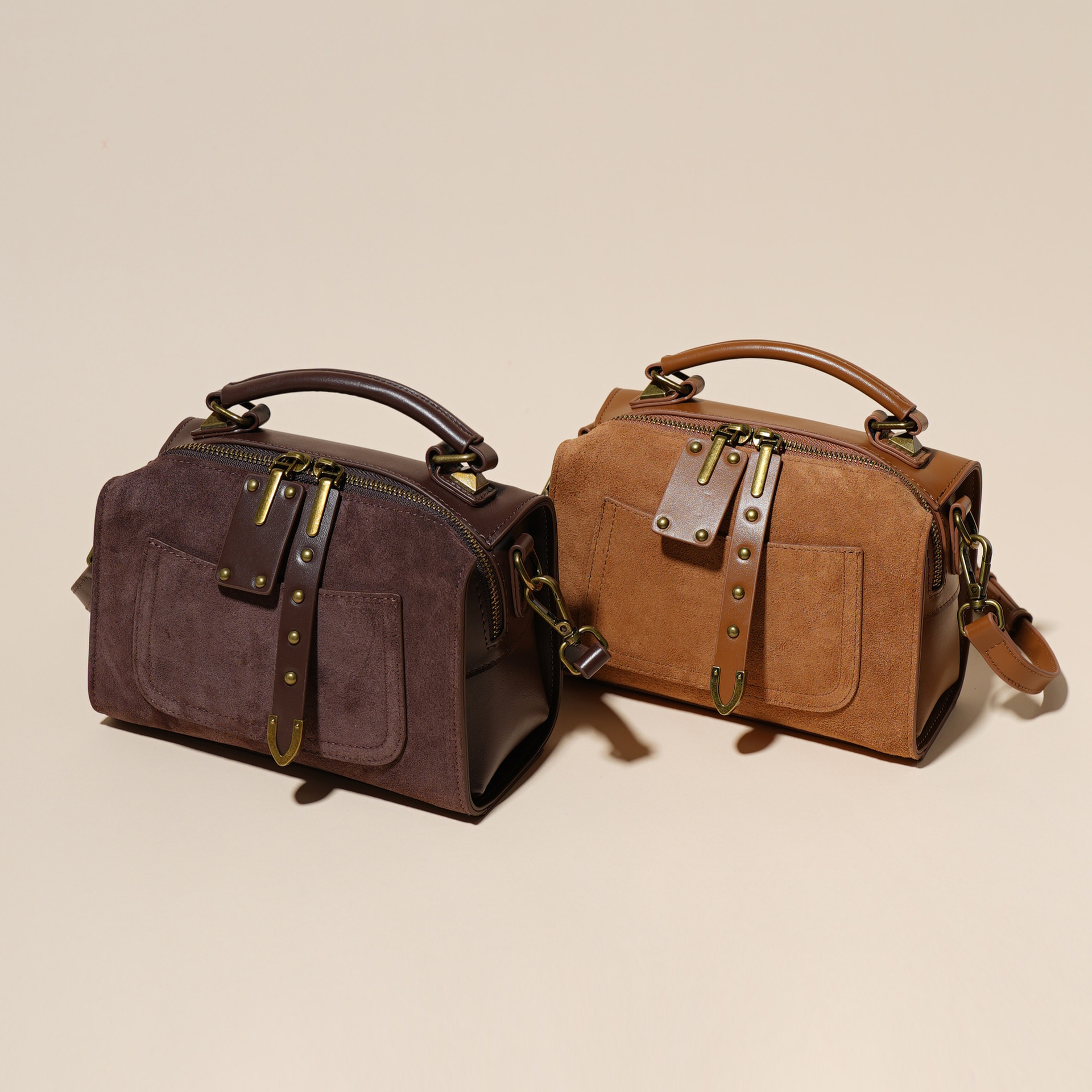 Bag Genuine Leather Boston Women's Autumn Winter New Style, Trendy And Fashionable, Versatile For Commuting, Shoulder Bag, Crossbody Handbag