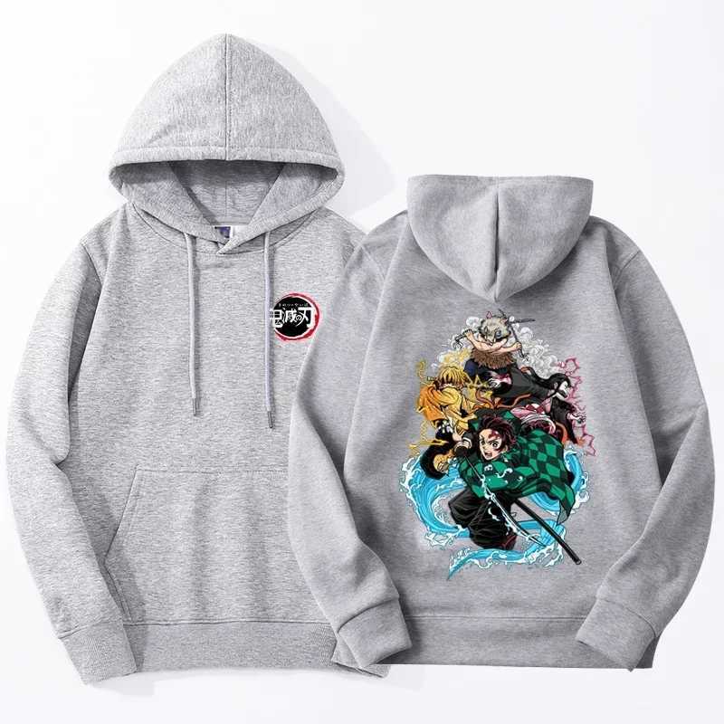 Demon Slayer Anime Hoodie Men Women Tanjirou Nezuko Sweatshirts Kimetsu No YaibaOversize Japan Anime Sudaderas Pullover 4XLXJ2500118
