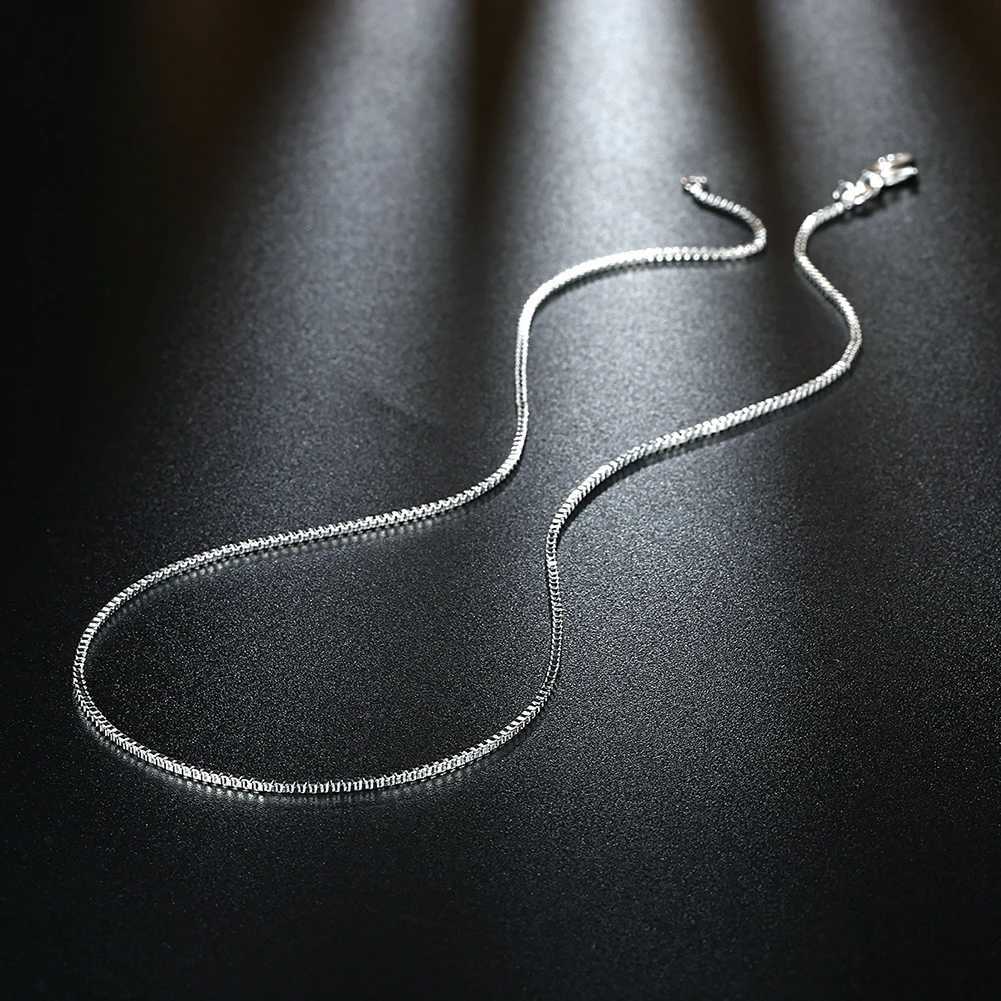 10pcs 16-24inch 925 Sterling Silver fashion 1MM Box chain for women Men necklace Charms wedding party jewelry Christmas giftsXJ250114