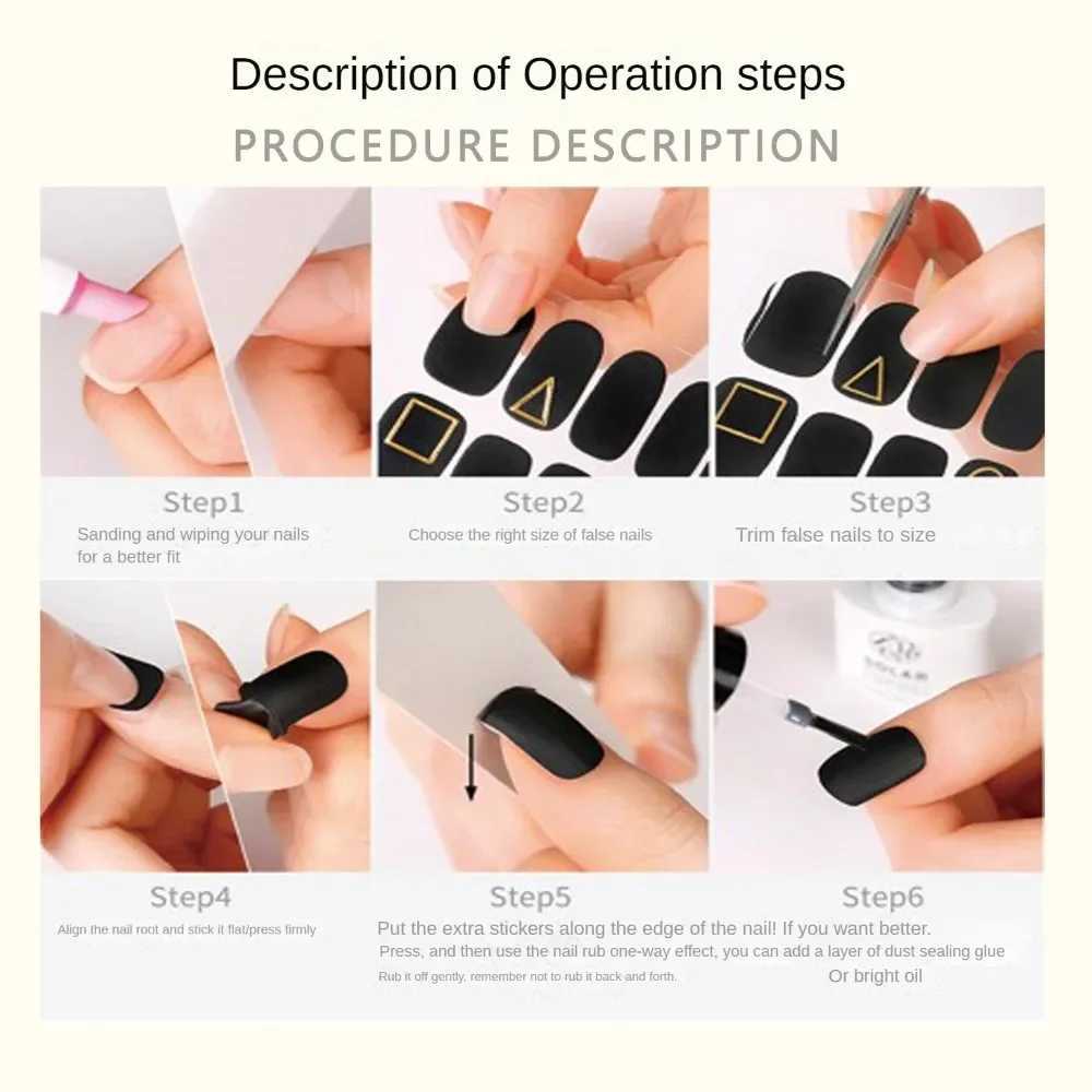 Semi-cured Gel Nail Stickers Solid Color Nail Semi-baked Tips Full Paste Nail Decals UV Lamp NeedXJ250120
